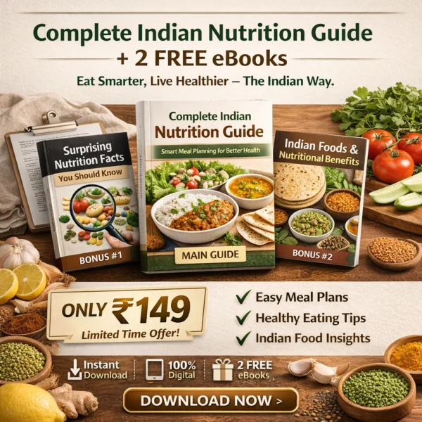 Complete Indian Nutrition Guide + 2 FREE Bonus eBooks